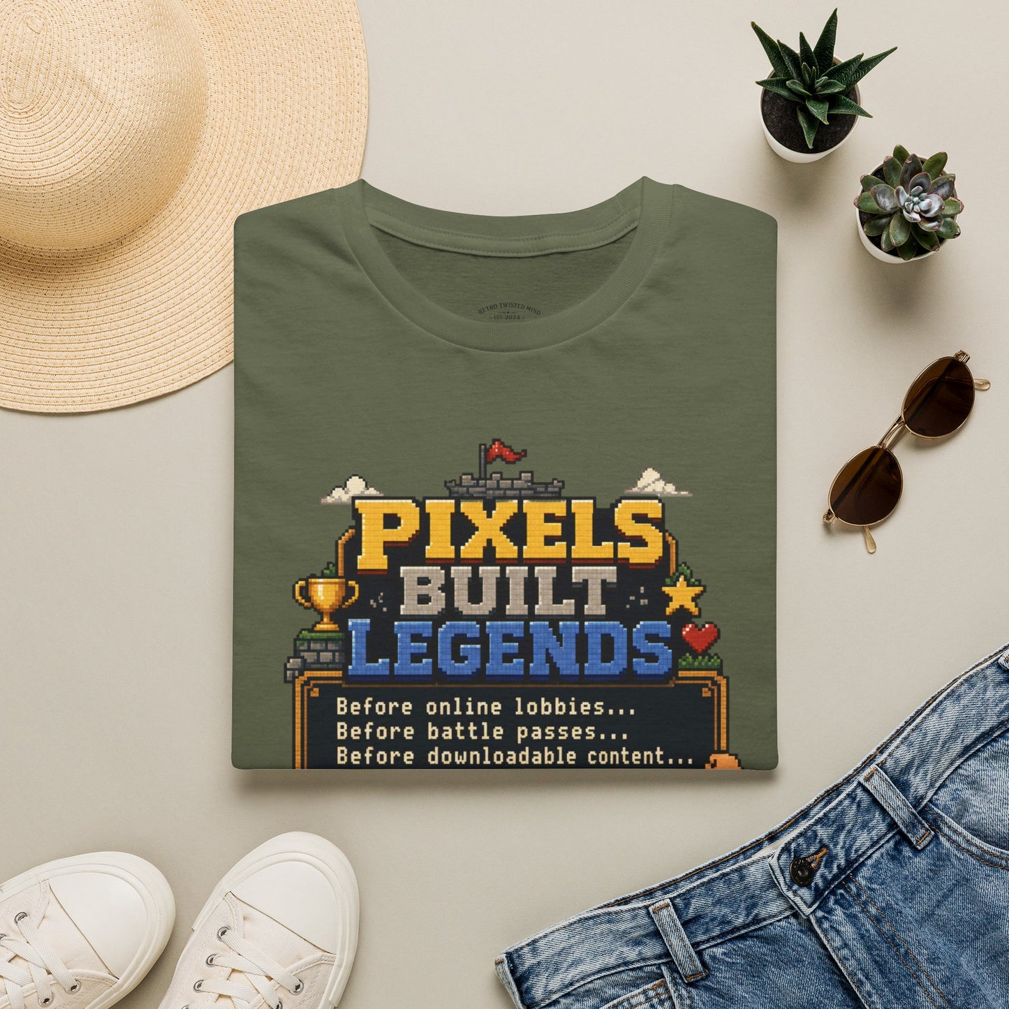 Pixels Built Legends T‑Shirt — Retro Gaming Nostalgia Tee
