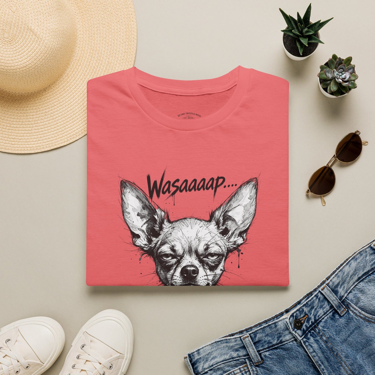 Chihuahua 'Wasaaaap' Graphic T-Shirt — Funny Dog Tee for Pet Lovers