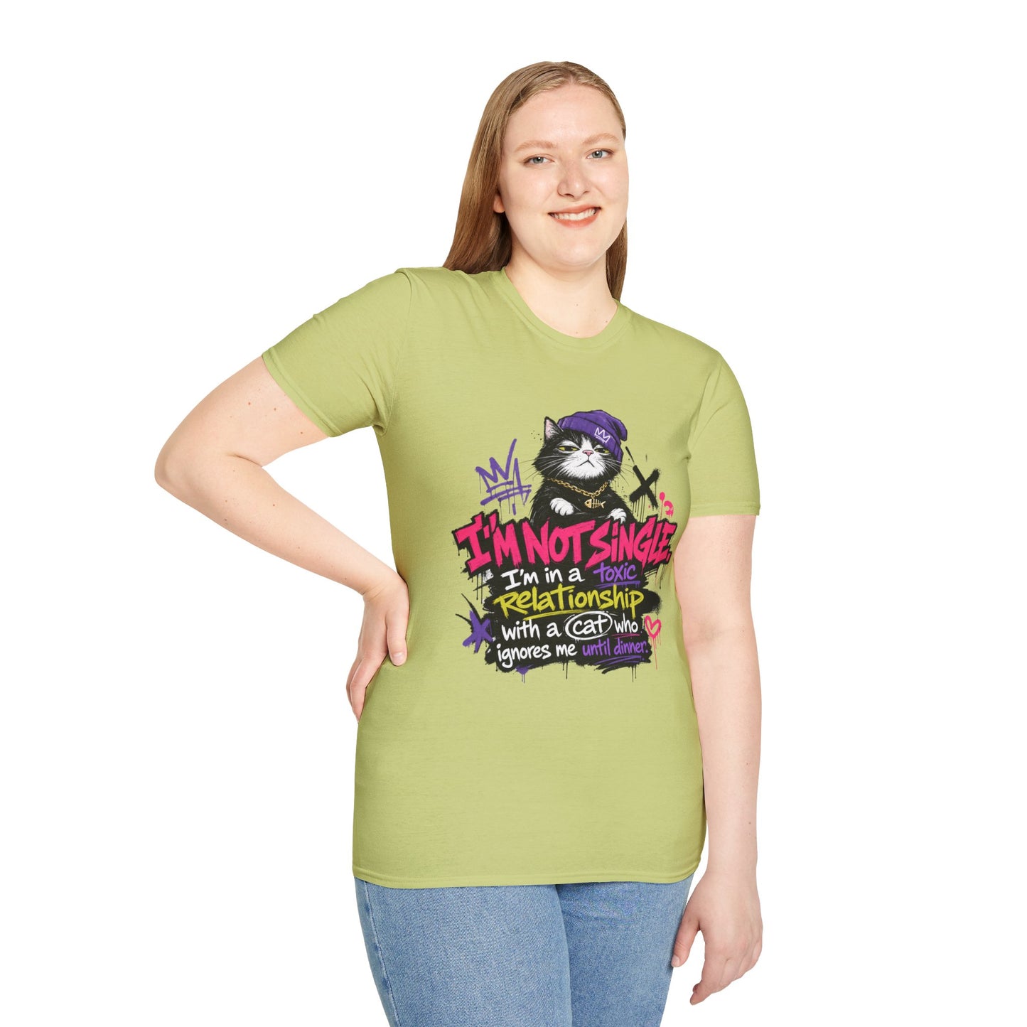 T‑Shirt — “I’m Not Single: I’m in a Toxic Relationship with a Cat” Graphic Tee