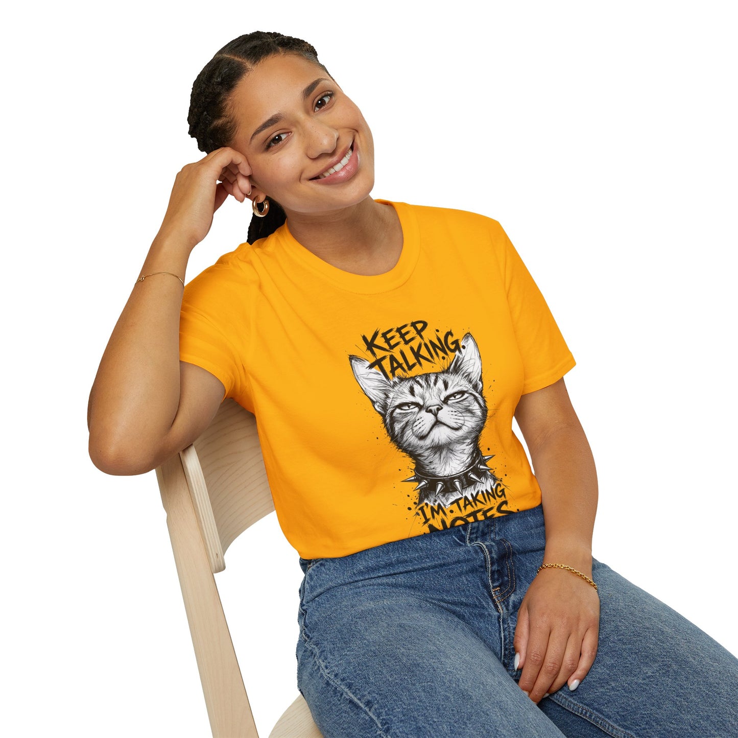 Keep Talking I'm Taking Notes Cat T‑Shirt