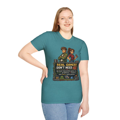 T-Shirt — Retro Pixel 'Real Gamers Don't Need 4K' Graphic Tee