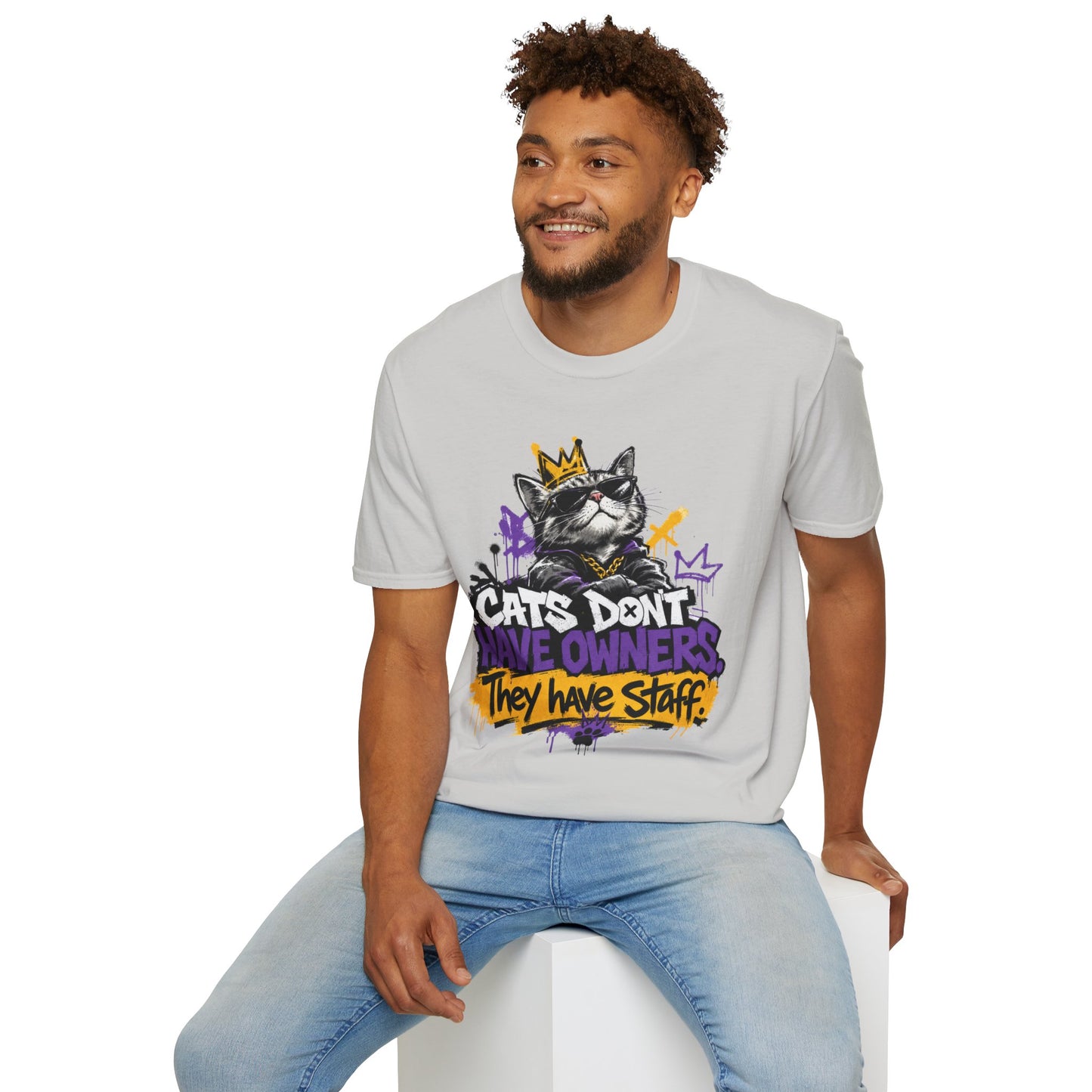 Cat Graphic Tee — "Cats Don't Have Owners They Have Staff"