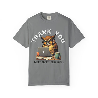 Owl 'Thank You, Not Interested' Graphic T-Shirt