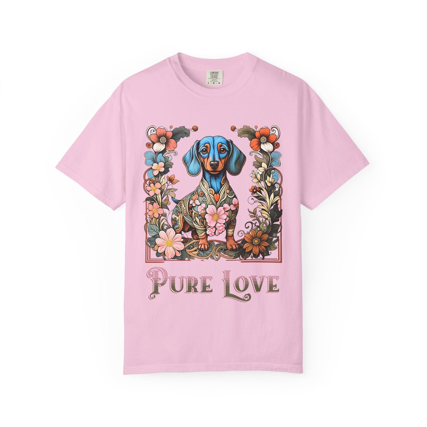 Pure Love Dachshund T-Shirt - Unisex Garment-Dyed Tee