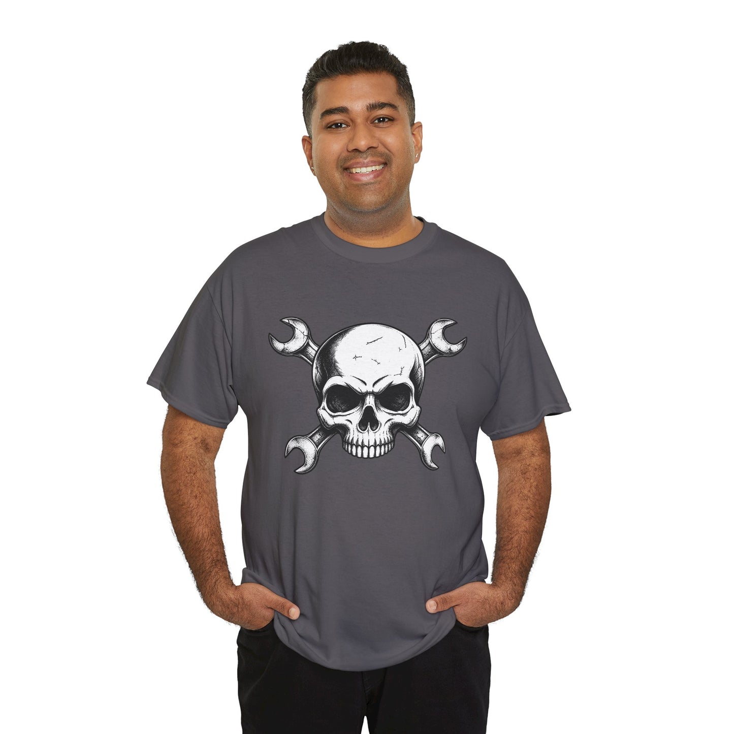 Mechanic Skull Tee — Wrench Crossbones Graphic T-Shirt