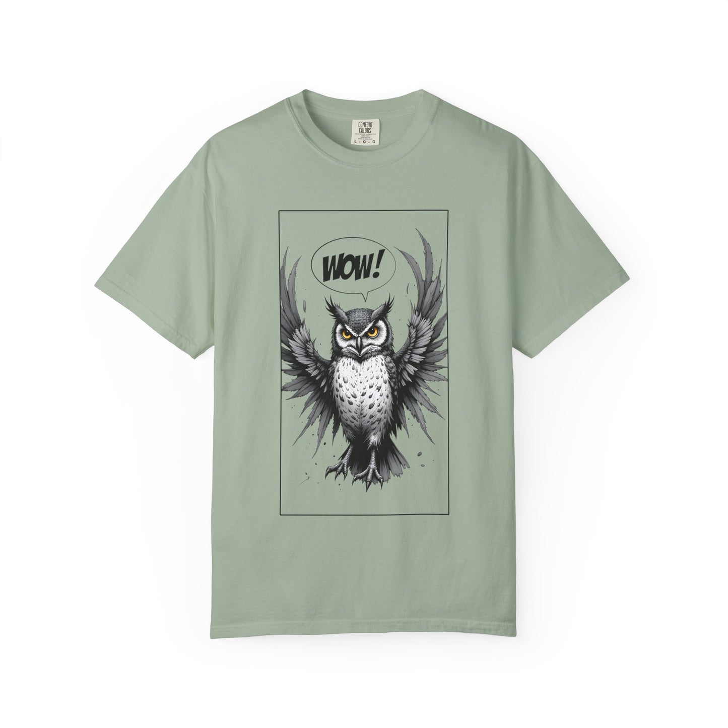 Owl Graphic T-Shirt — 'WOW!' Illustrated Night Owl Tee