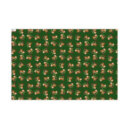 Gift Wrap Paper — Festive Gingerbread Dog Pattern (Holiday Wrapping)