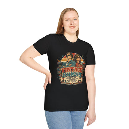 Vintage Human T-Shirt — Retro 70s Duo Graphic Tee