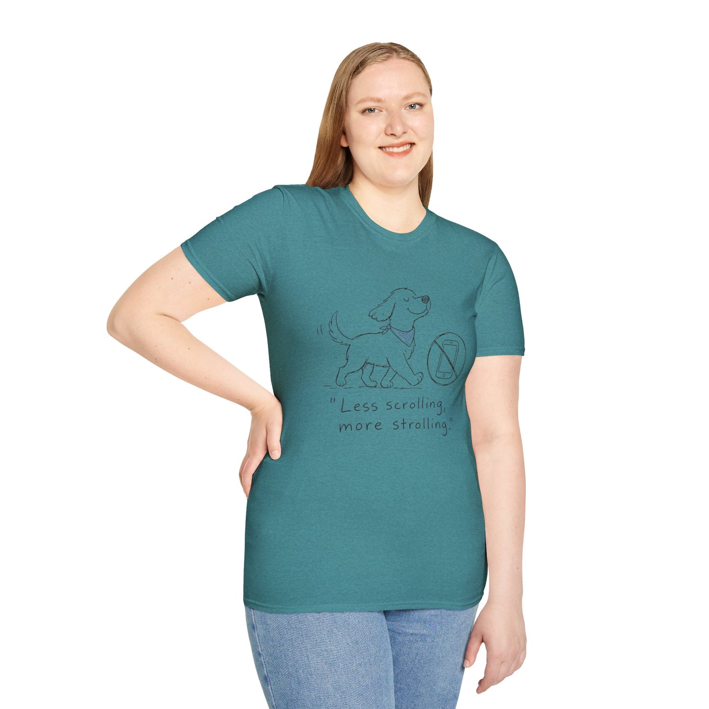 Less Scrolling, More Strolling Dog T-Shirt