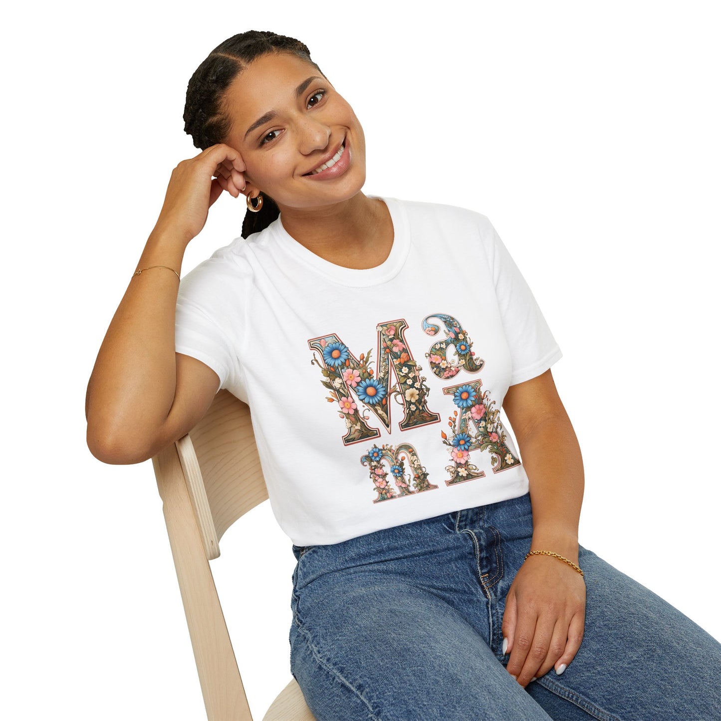Floral Mama Unisex T-Shirt, Softstyle Tee, Casual Wear, Gift for Mother day,mama