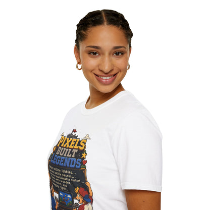 Pixels Built Legends T‑Shirt — Retro Gaming Nostalgia Tee