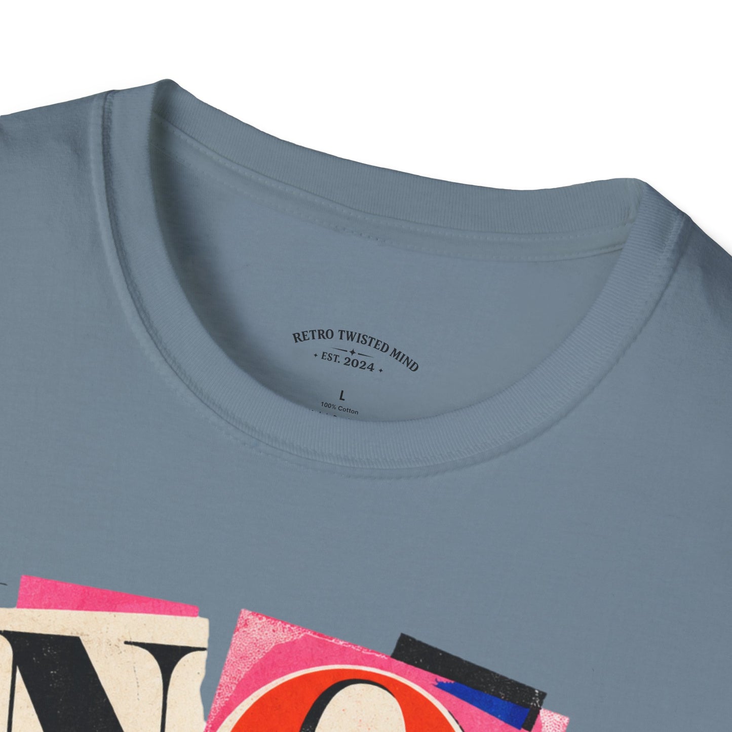 No, Thank You Graphic Tee — Colorful Bold Lettering T‑Shirt