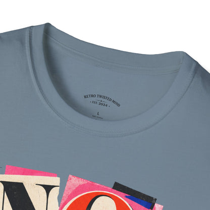 No, Thank You Graphic Tee — Colorful Bold Lettering T‑Shirt