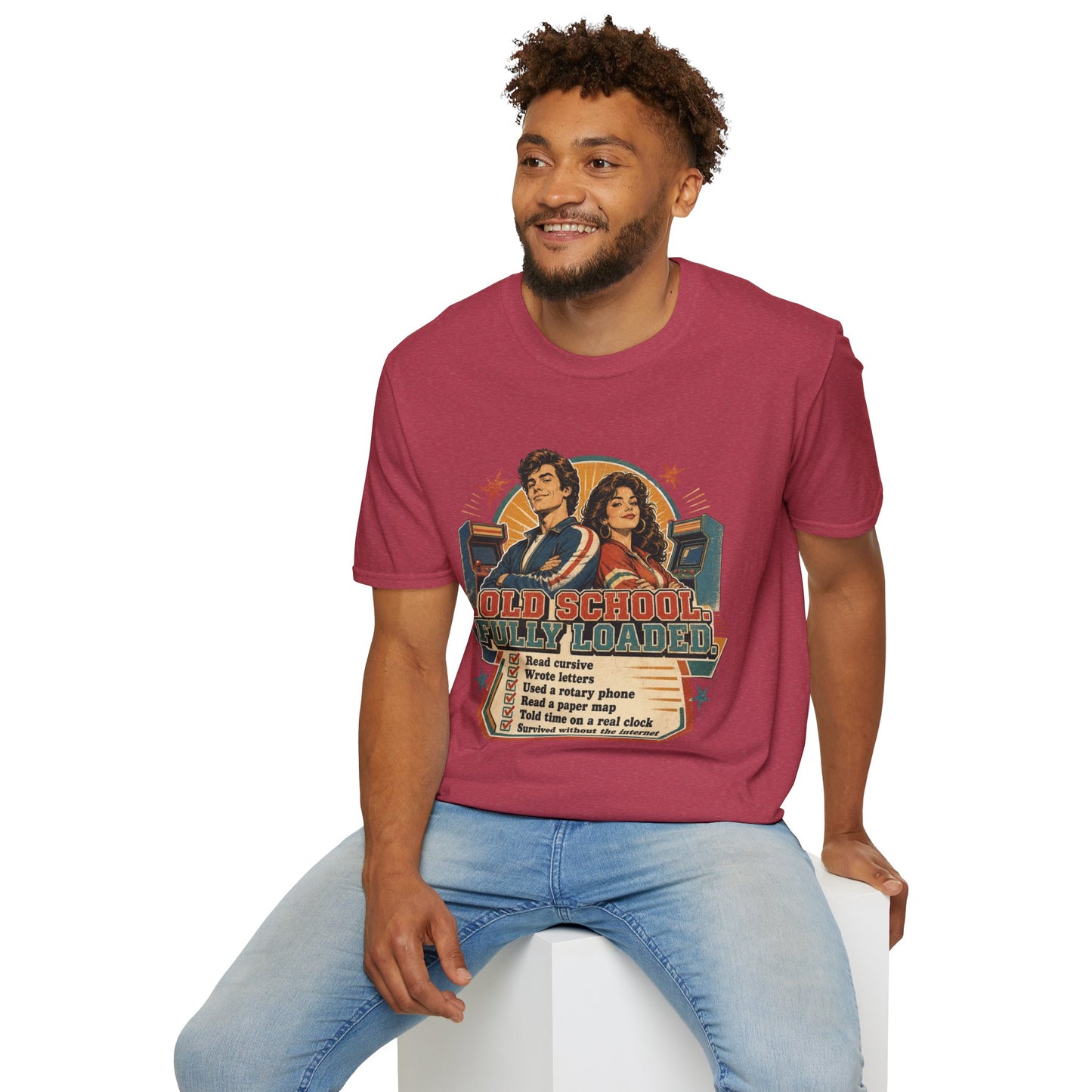 T-Shirt — Retro 'Old School' Arcade Couple Vintage Gamer Tee