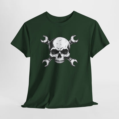 Mechanic Skull Tee — Wrench Crossbones Graphic T-Shirt