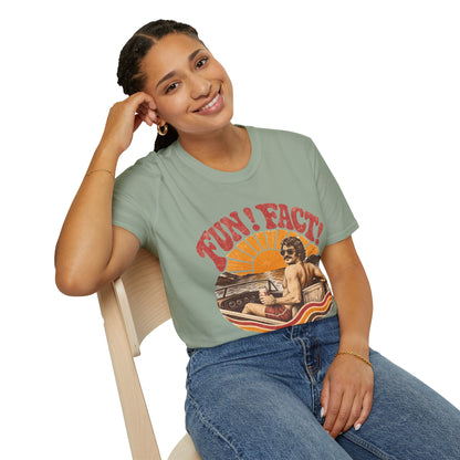 Retro 'FUN! FACT!' Surf Tee — Vintage Sunset Beach Graphic T-Shirt