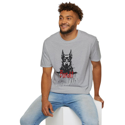 Doberman Portrait T-Shirt — "Warm Amour" Graphic Tee for Dog Lovers