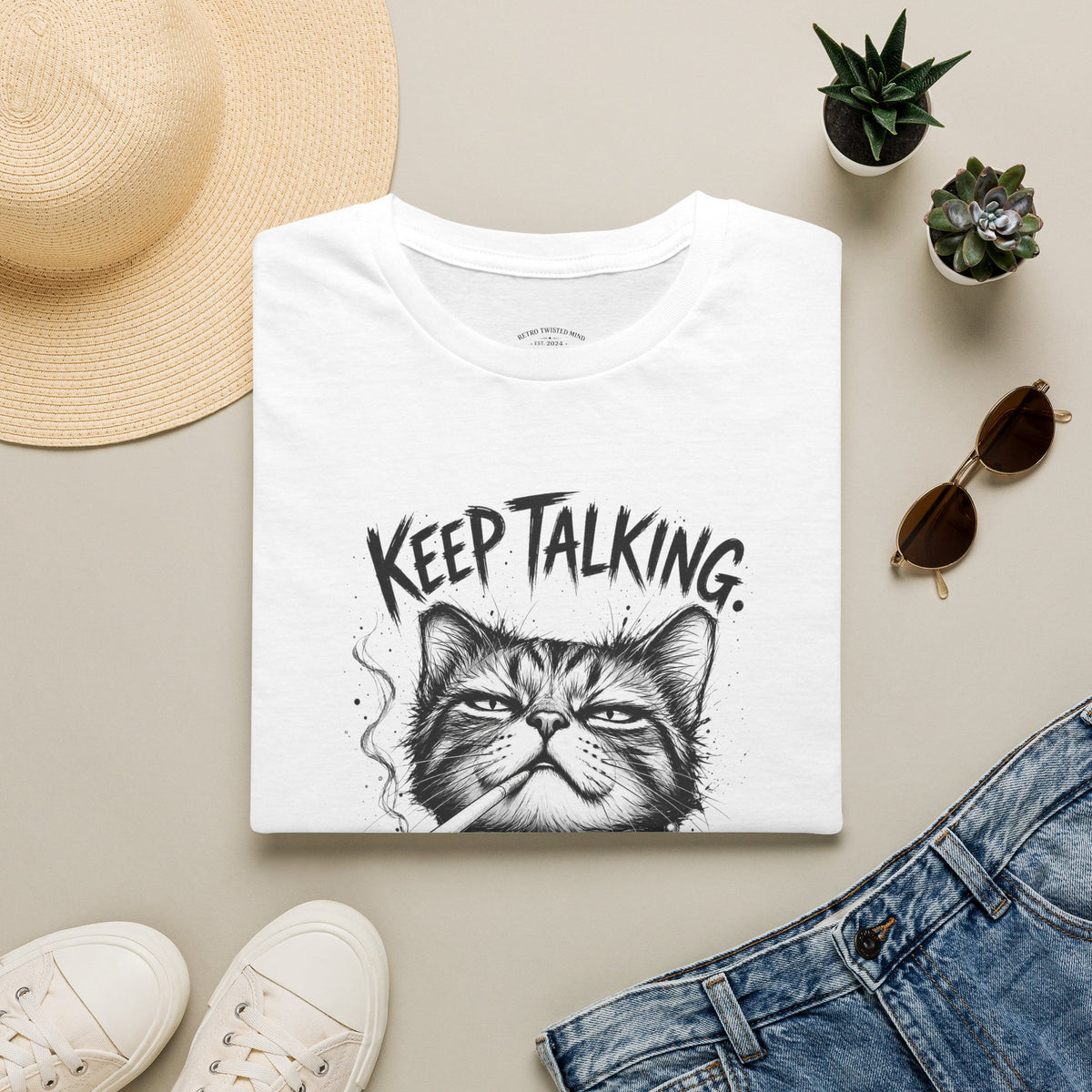 Keep Talking, I'm Judging Cat T-Shirt — Funny Grumpy Cat Graphic Tee