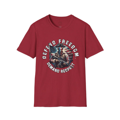 Defend Freedom Unisex Softstyle T-Shirt - Patriotic Graphic Tee