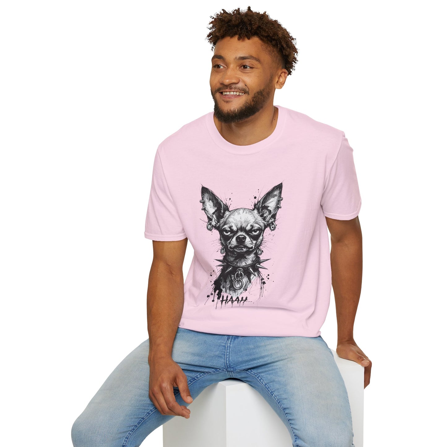 Chihuahua Portrait T‑Shirt — Expressive Black & White Dog Art Tee