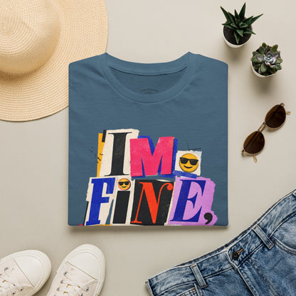 T-Shirt — "I'M FINE, THANK YOU" Retro Collage Graphic Tee