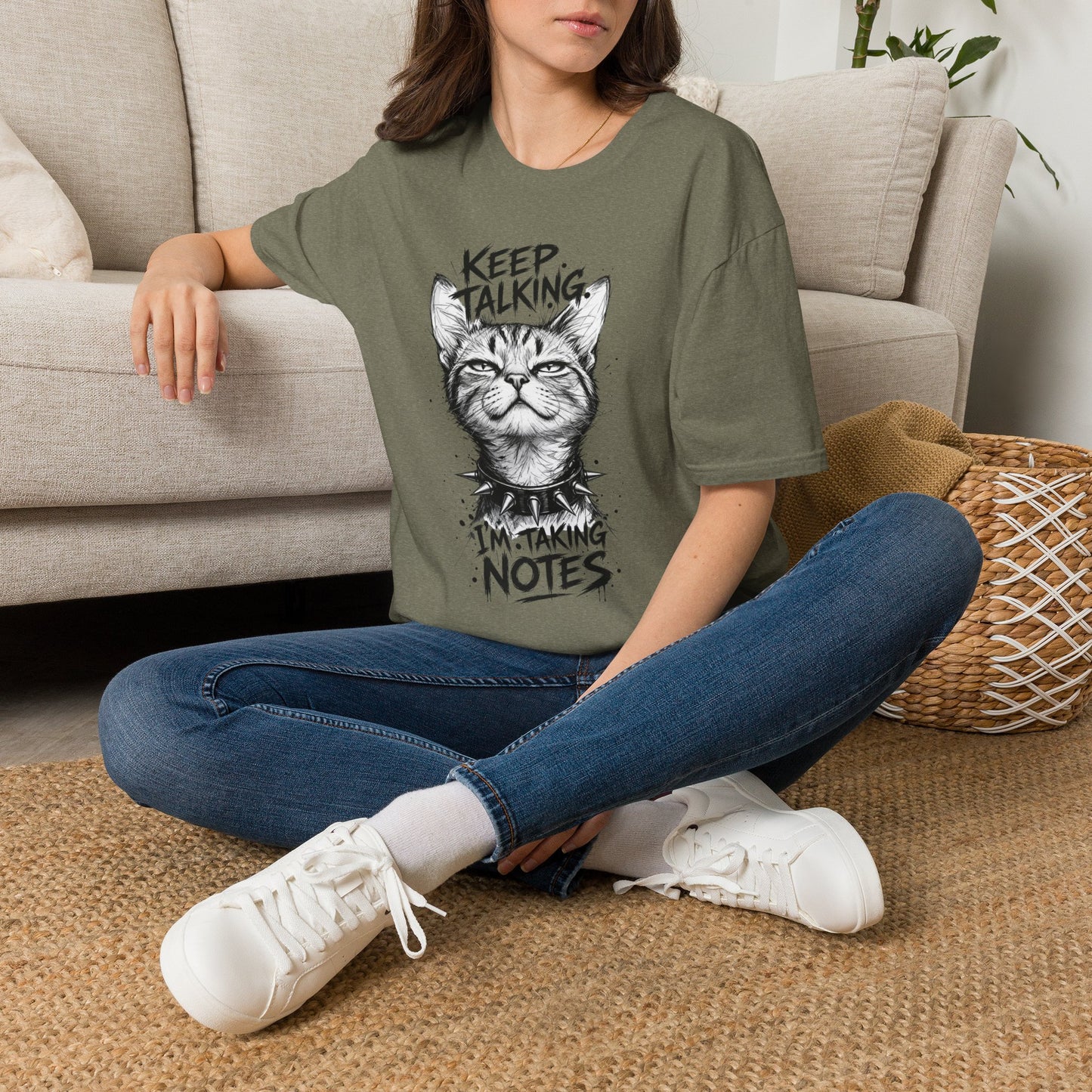 Keep Talking I'm Taking Notes Cat T‑Shirt