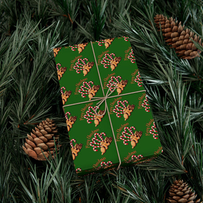 Christmas Gingerbread Tree Wrapping Paper — Holiday Gift Wrap Sheets