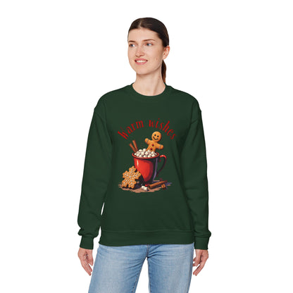 Crewneck Sweatshirt — "Warm Wishes" Hot Cocoa & Gingerbread Holiday Design