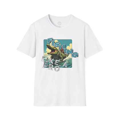 Fishing Like a Pro Unisex Softstyle T-Shirt - Perfect for Anglers & Outdoor Enthusiasts,gator