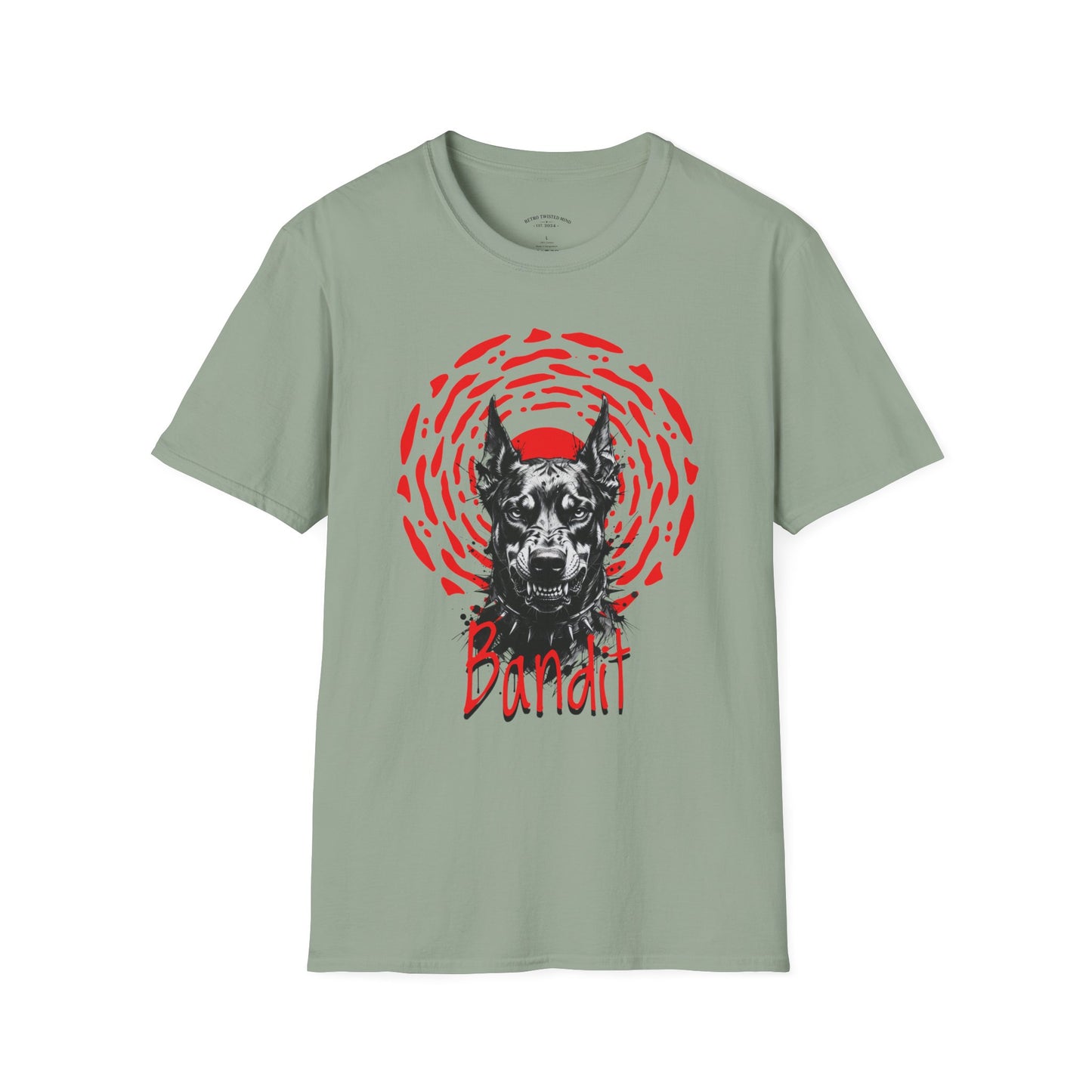 Doberman Graphic T-Shirt — Red Halo 'Bandit' Design