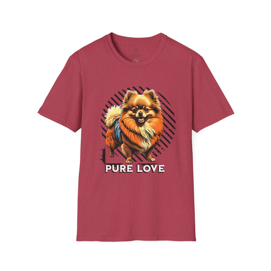 Unisex Softstyle T-Shirt - 'Pure Love' Pomeranian Print