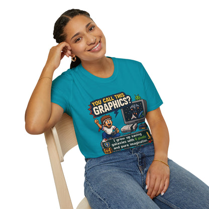T-Shirt — "You Call This Graphics?" Retro Gamer Vintage Video Game Tee