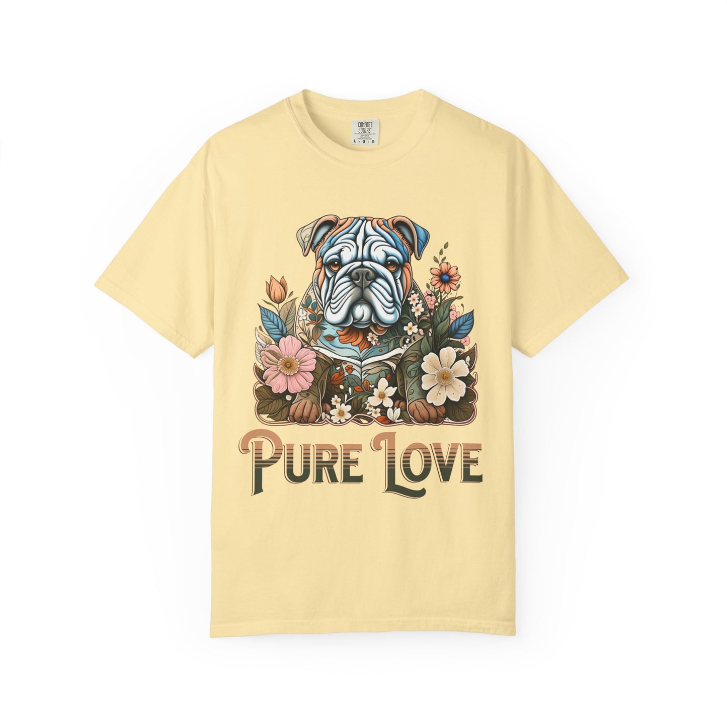 Pure Love Unisex Dog T-Shirt - Floral Graphic Tee for Pet Lovers