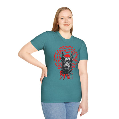 Doberman Graphic T-Shirt — Red Halo 'Bandit' Design