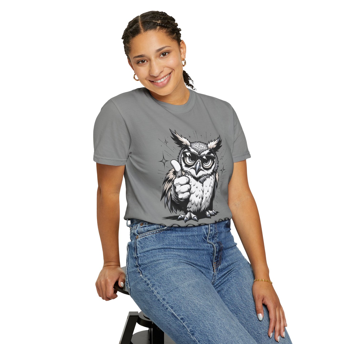 Good Job Owl T-Shirt — Thumbs-Up Retro Owl Graphic Tee