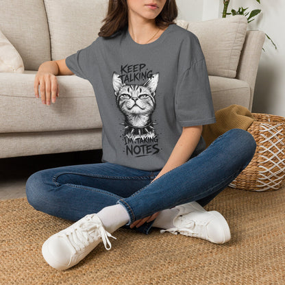 Keep Talking I'm Taking Notes Cat T‑Shirt