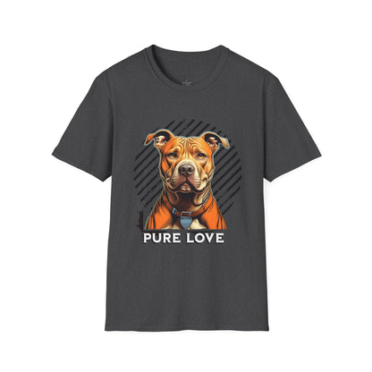 Unisex Softstyle T-Shirt - Pure Love Pitbull Graphic Tee