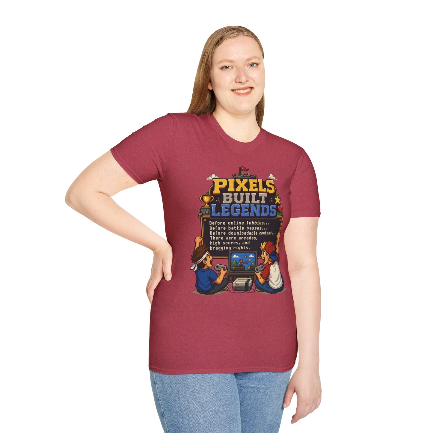 Pixels Built Legends T‑Shirt — Retro Gaming Nostalgia Tee
