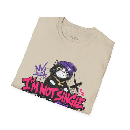 T‑Shirt — “I’m Not Single: I’m in a Toxic Relationship with a Cat” Graphic Tee