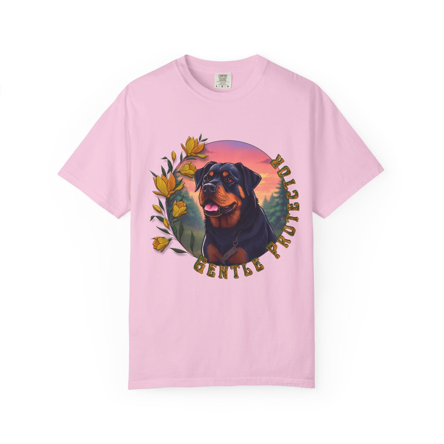 Gentle Protection Unisex Garment-Dyed T-shirt | Dog Lover Gift | Floral Design