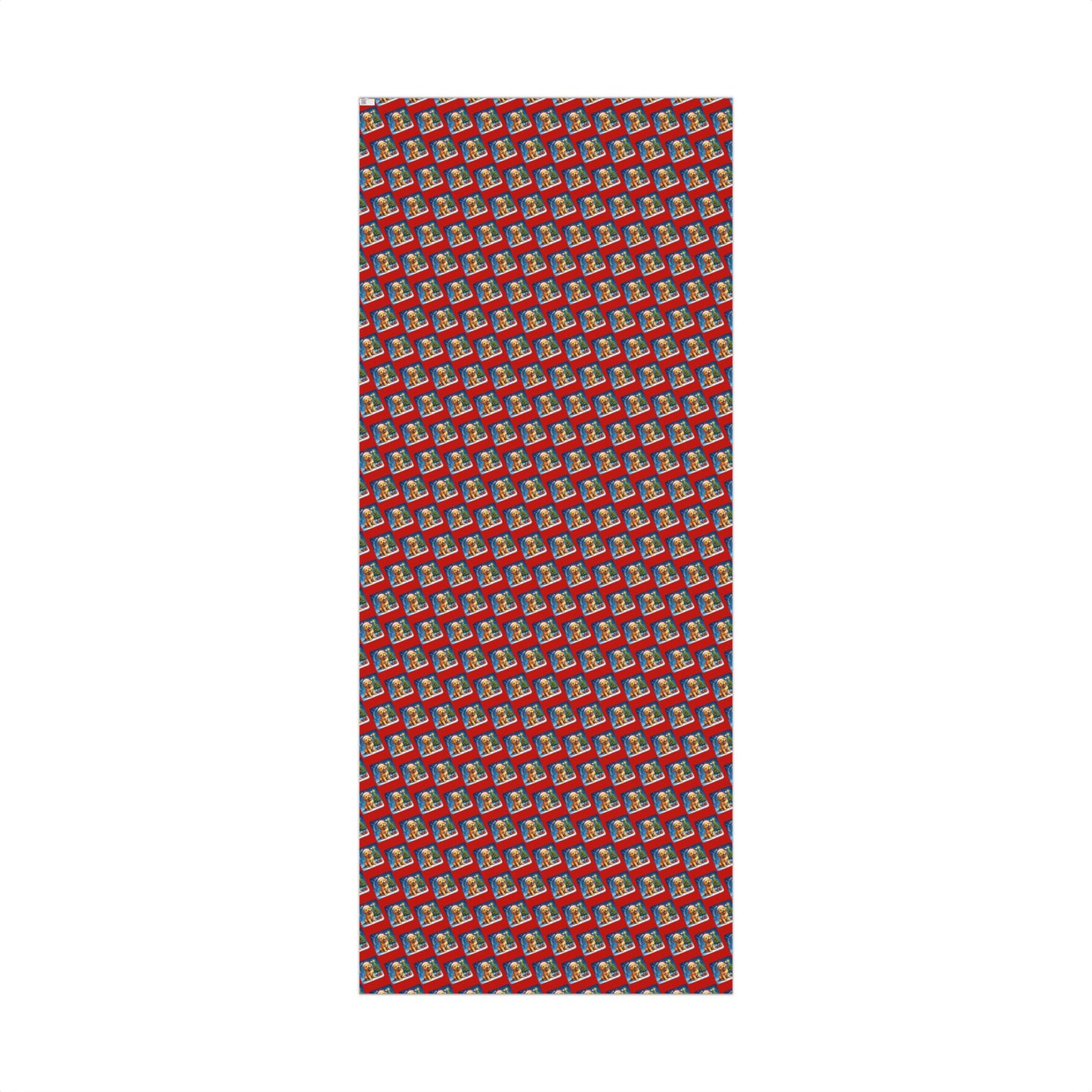 Holiday Puppy Pattern Gift Wrap Paper – Cute Dog Photo Christmas Wrapping Sheets