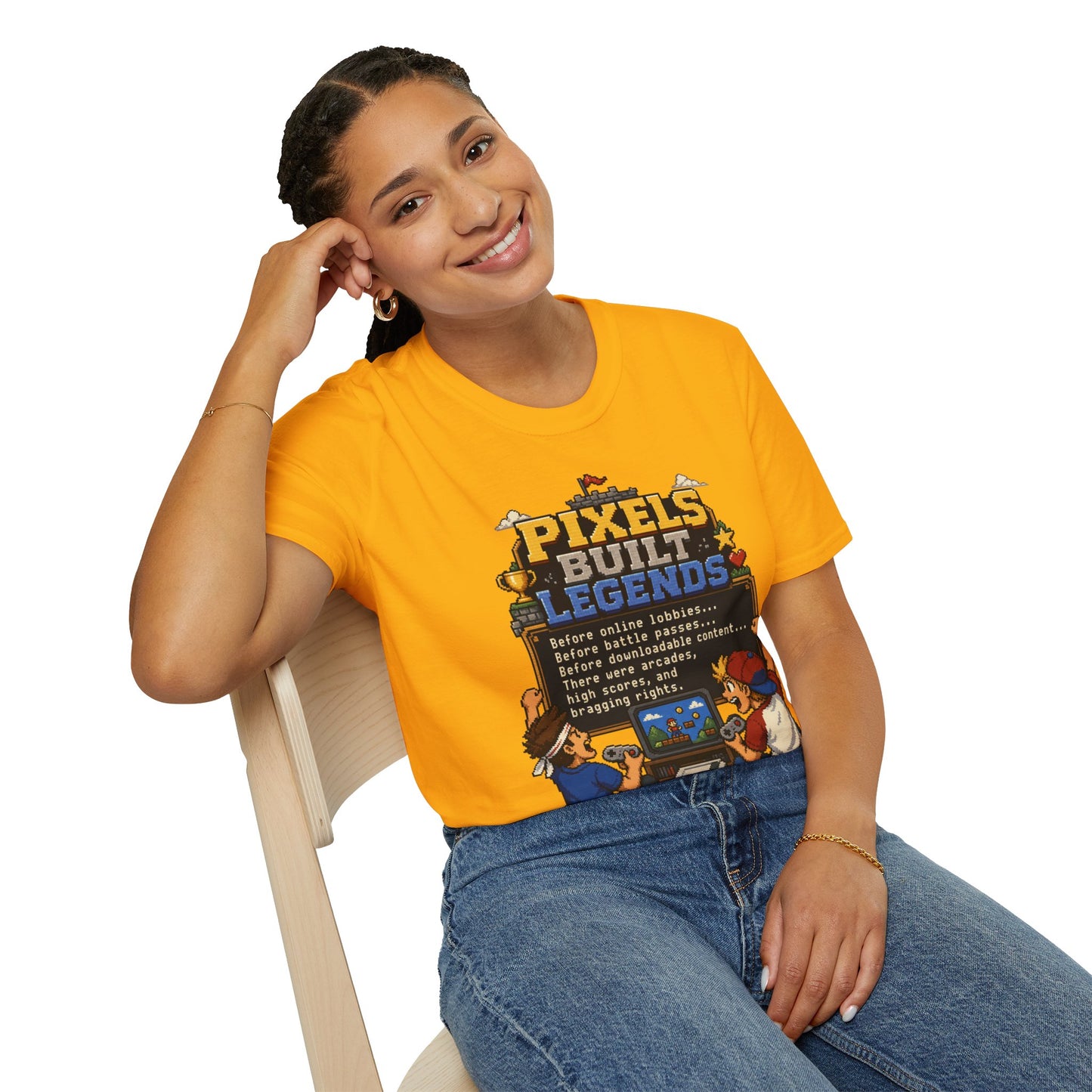 Pixels Built Legends T‑Shirt — Retro Gaming Nostalgia Tee