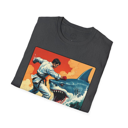 My Game Unisex Softstyle T-Shirt - Retro Shark Design Tee for Adventure Lovers, karate,sport