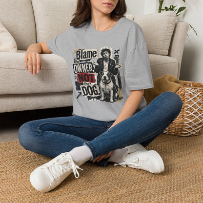 Blame the Owner Not the Dog T-Shirt - Funny Punk Dog Graphic Tee