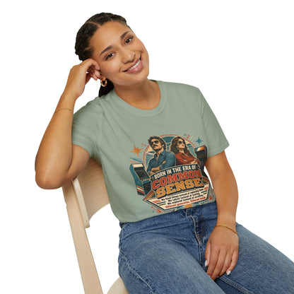 Born in the Era of Common Sense T-Shirt — Retro 70s Vintage Political Graphic Tee