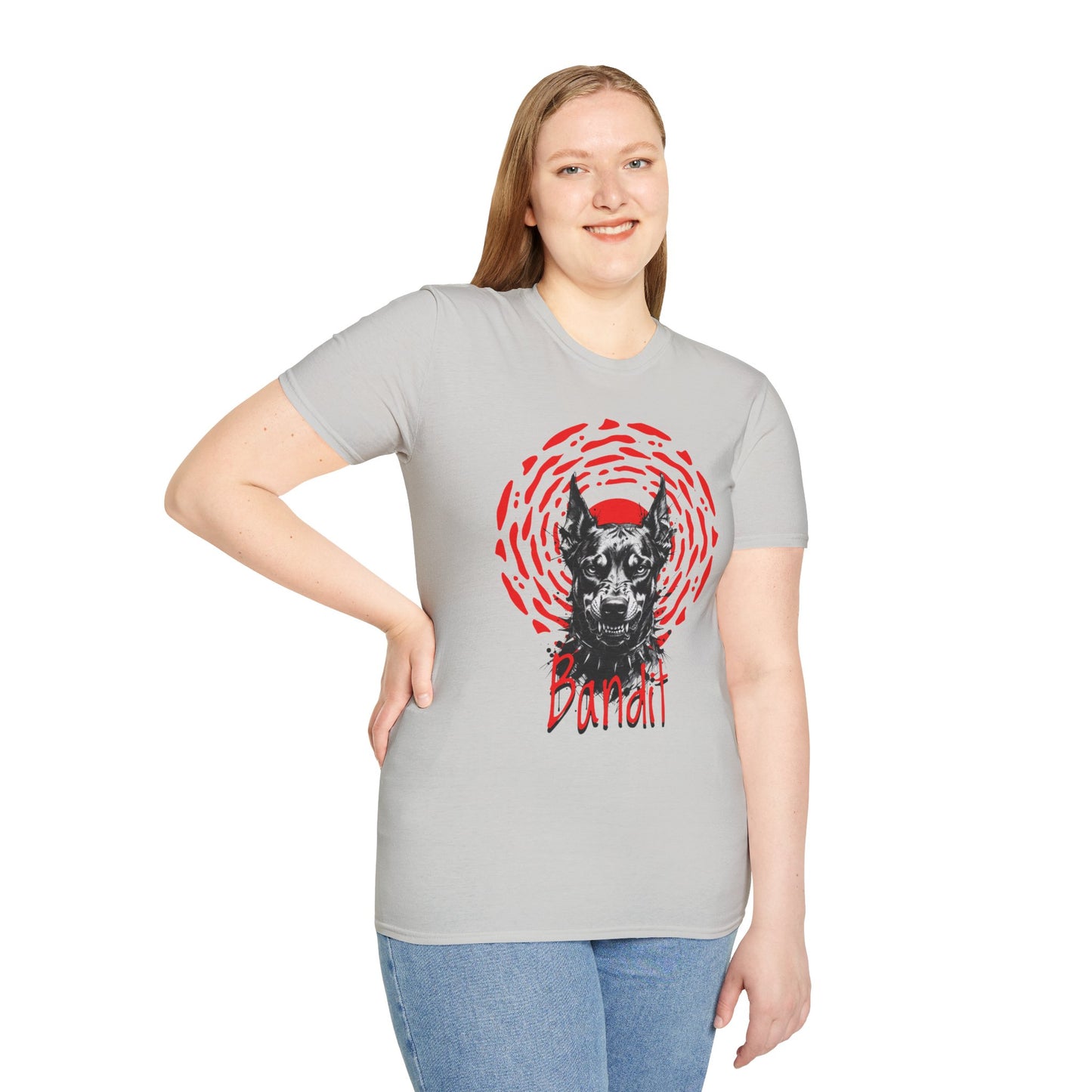 Doberman Graphic T-Shirt — Red Halo 'Bandit' Design
