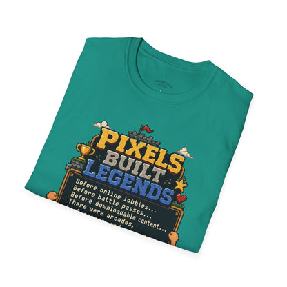 Pixels Built Legends T‑Shirt — Retro Gaming Nostalgia Tee