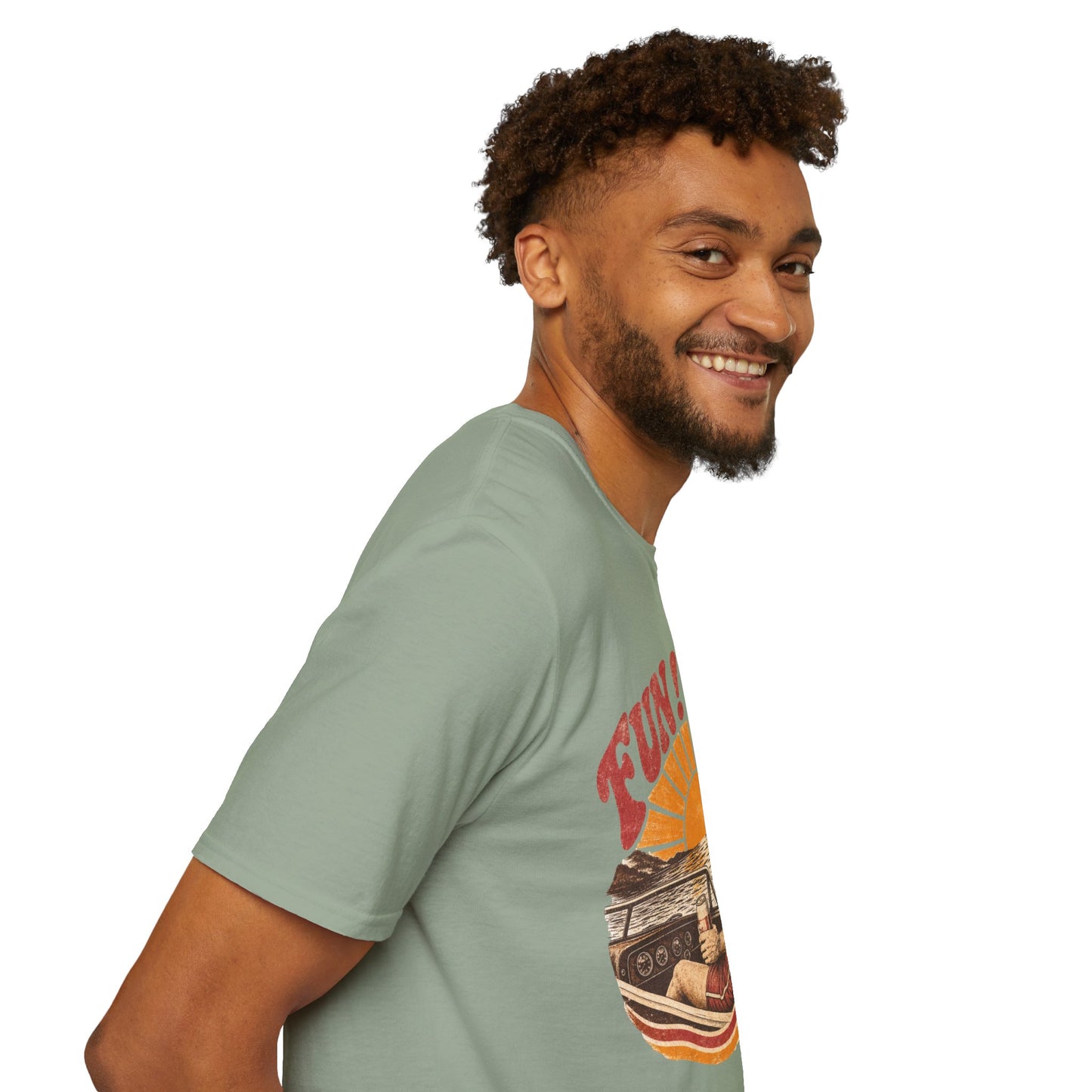 Retro 'FUN! FACT!' Surf Tee — Vintage Sunset Beach Graphic T-Shirt
