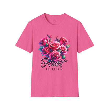 Floral Heart Open Unisex Softstyle T-Shirt.twisted.love