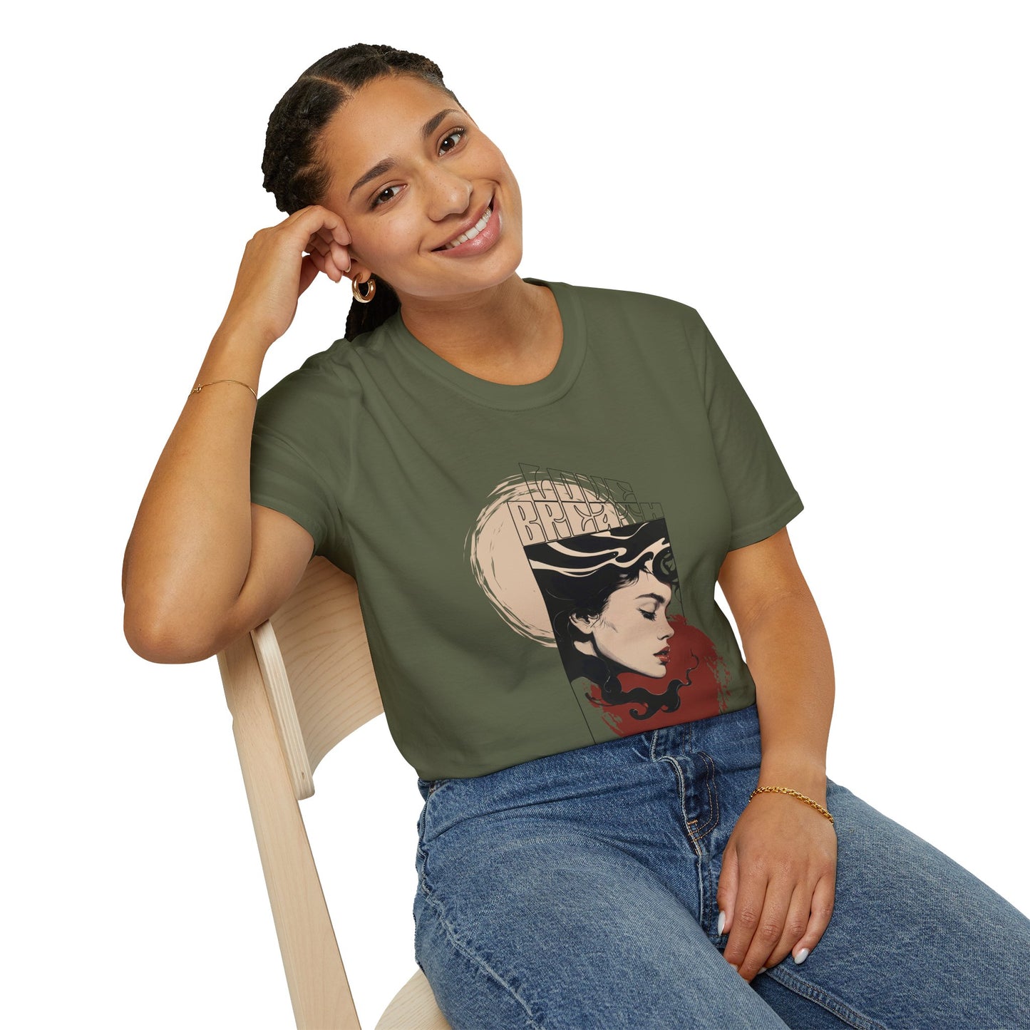 T-Shirt — Vintage Art Nouveau Woman Graphic Tee (Brave)